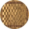 thumbnail image 1 of Ahgly Company Indoor Round Checkered Brown Modern Area Rugs, 7' Round, 1 of 4
