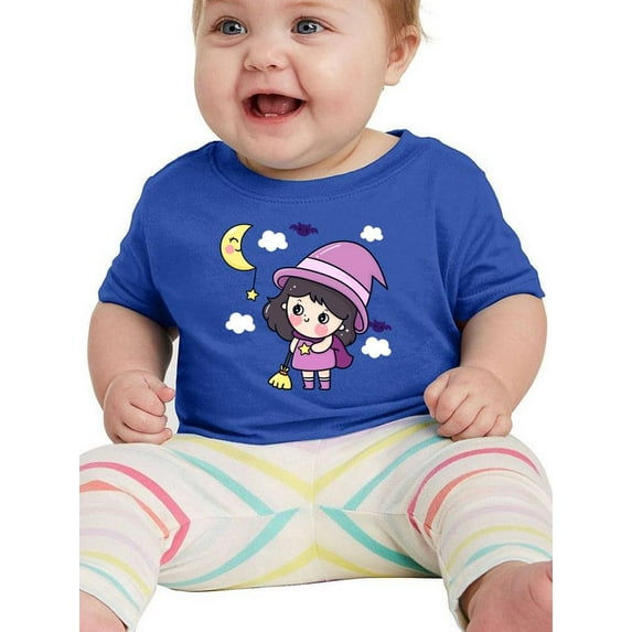 Cute Halloween Girl W Moon T-Shirt Infant -Image by Shutterstock, 6 Months