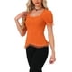 thumbnail image 4 of CAMISA VICTORIANA INSPIRADORA CHIC PARA MUJERES CON ESCOTE CORAZÓN Y MANGAS ABULLONADAS, BLUSA GÓTICA CON LACITOS PARA HALLOWEEN, TALLA XL NARANJA, 4 of 6