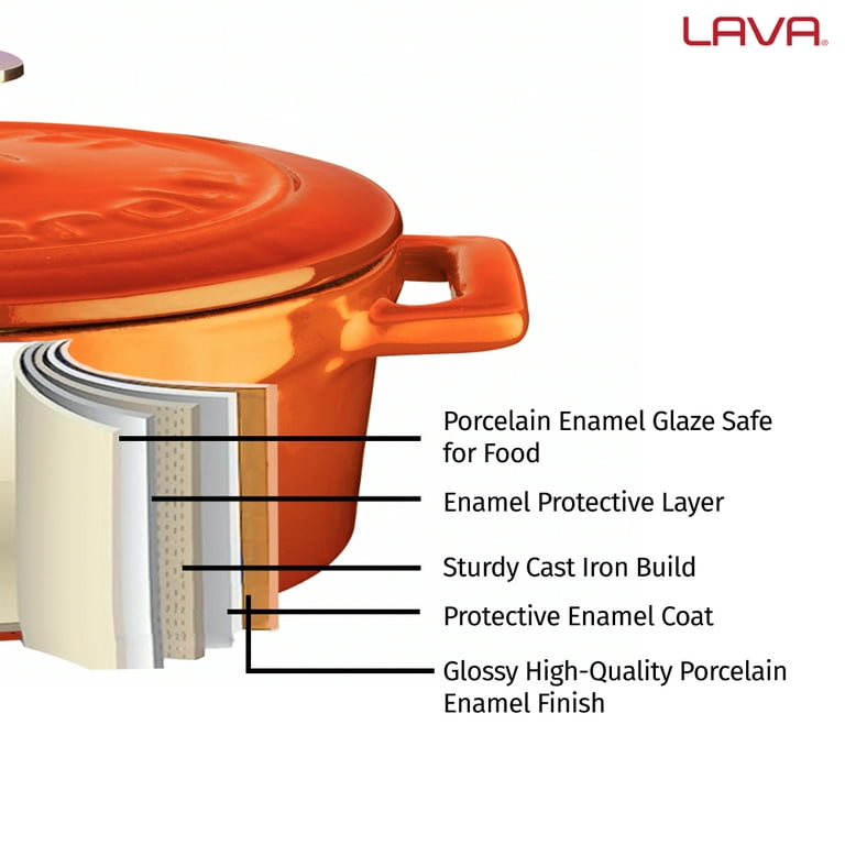 LAVA Premium Oval Cast Iron Dutch Oven 21x27 cm 