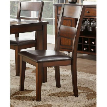 Home Elegance  Mantello Side Chair - Cherry & Dark Brown - Set of 2