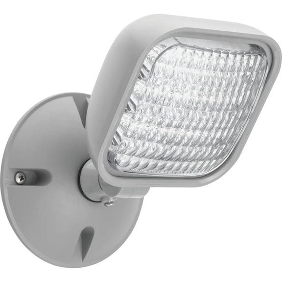 Weatherproof LED Emergency Light Remote Head, One Single Head Emergency Light for Business, Indoor and Outdoor Use, Square, Gray (ERE GY SGL WP SQ M12)