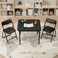 thumbnail image 3 of WhizMax Folding Activity Table & 2 Padded Chairs Set Portable Desk & No Assembly Required, Black, 3 of 8