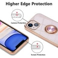 thumbnail image 5 of Electroplated Magnetic Ring Holder Case for iPhone 14 Plus, 360 Degree with Rotation Metal Anti-Drop Finger Ring Holder Magnet Car Holder Soft Slim Silicone Shockproof Cover - Purple, 5 of 18