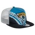 thumbnail image 3 of Men's New Era Teal/Black Jacksonville Jaguars Throwback Dye Golfer Snapback Hat, 3 of 6