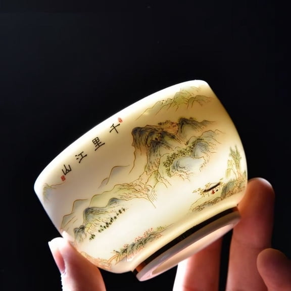 Kung Fu Tea Master Cup Porcelain Teacup Single Chinese Style Tea Bowl for Home Use Traditional Ceramic Drinkware for Serving