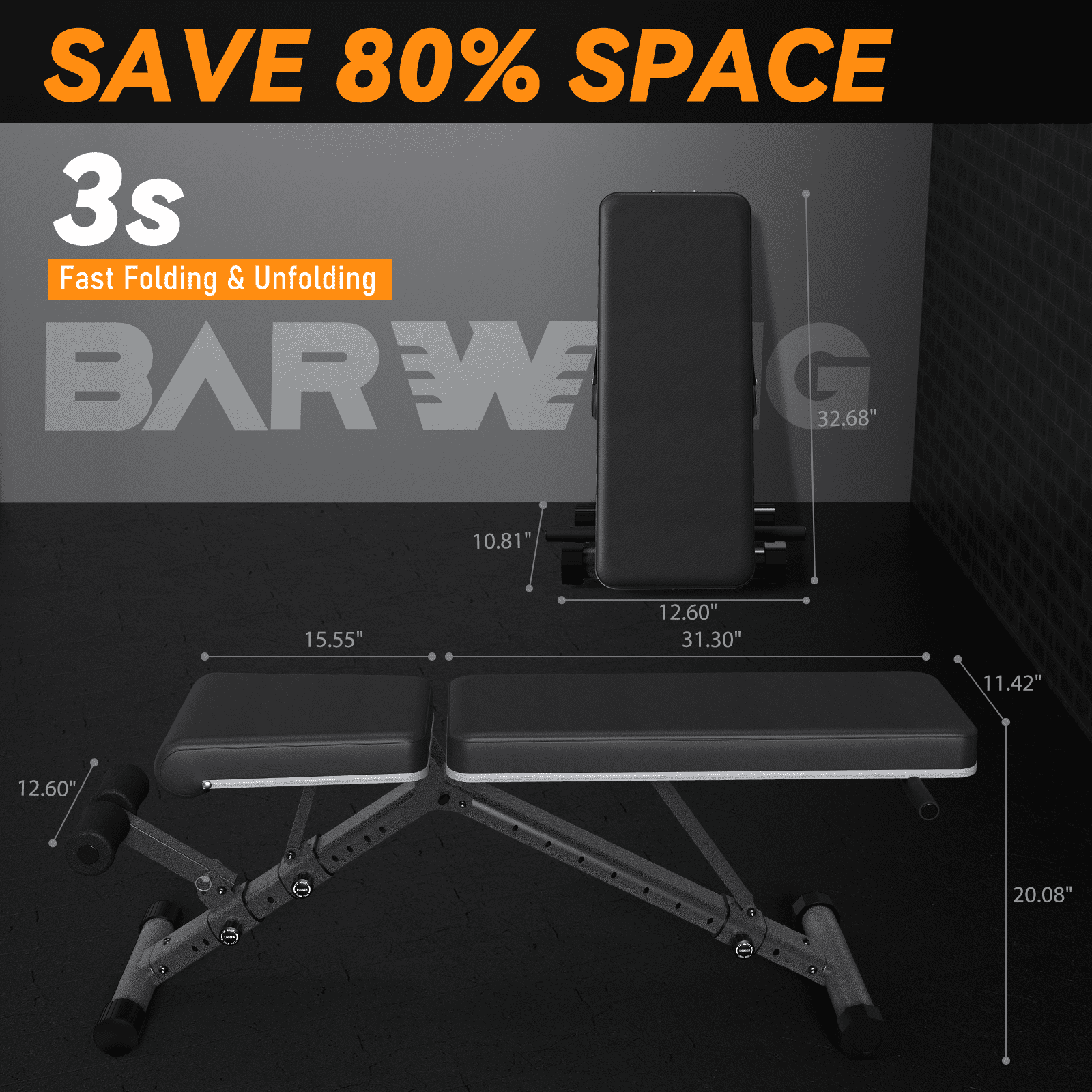 KURONO 90° Adjustable Weight Bench Workout bench,800LB