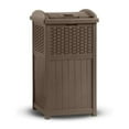 thumbnail image 1 of Cache-poubelle en résine et osier Suncast, conteneur à déchets pour terrasse extérieure, 30–33 gallons – Java, 1 of 3