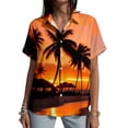 thumbnail image 6 of Yopmin Women's Hawaiian Shirts Palm Tree Lapel Button Down Short Sleeve Beach Shirts Summer Basic Tops for Travel, 6 of 6