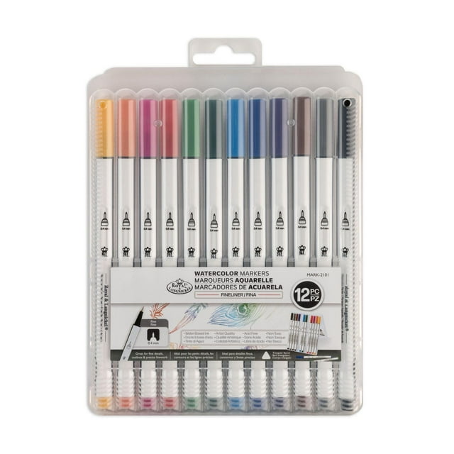 Royal & Langnickel - 12pc Fineliner Artist Markers with Case