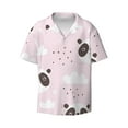 thumbnail image 2 of Lsque Cute Panda print Men's Cuban Collar Short Sleeve Shirt Summer Beachwear Casual Button Down Fashionable Vacation Leisure Shirt-XX-Large, 2 of 7