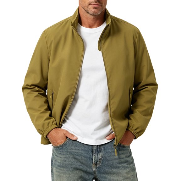 YSUEJPF Hiking Jackets for Men Quick Dry Zip Up Business Casual Coat Lightweight Long Sleeve Breathable Jackets