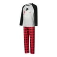 thumbnail image 3 of Christmas Family Pajamas Matching Set Hat Print Long Sleeve Tops and Plaid Pants Loungewear Soft Sleepwear, 3 of 10