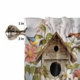 thumbnail image 5 of Birdhouse, Kitchen Valances for Windows 42x18 Inch Kitchen Curtains Valances Rod Pocket Farmhouse Leaves Country Vintage Animal Bathroom Window Valances for Window Treatment Decor, 5 of 6