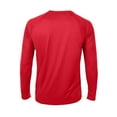 thumbnail image 5 of WTOBBY Men's Solid Color Raglan Long Sleeve Sports Top with Athletic Fit for Casual Workouts and Outdoor Activities Breathable Performance Shirt ,Red 2XL, 5 of 6