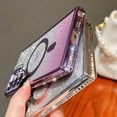 thumbnail image 5 of Girly Loving Heart Magnetic Designed for Samsung Galaxy S23 Ultra Diamond Case[Compatible with MagSafe] Bling Glitter Rhinestones Soft TPU case(Purple,S23 Ultra), 5 of 12