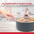 thumbnail image 5 of Holstein Housewares 2.5QT Ceramic Non-Stick Saucepan, Easy to Clean Ceramic Coating, Stainless Steel Handles, Glass Lid. Multipurpose Kitchen Cooking Pot, Grey Rose Gold, 5 of 9