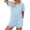 Light Blue, variant on Womens Shorts 2 Piece Sets Summer Short Sleeve Drawstring High Waisted Shorts Matching Crop Athletic Relaxed Fit Tops Sports Clothes XL