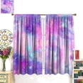 thumbnail image 3 of Purple Pink Galaxy Curtains for Girls Bedroom, Abstract Tie Dye Watercolor Starry Sky Marbled Galaxy Window Curtains for Living Room Kitchen, 84" W X 84" L, 3 of 6