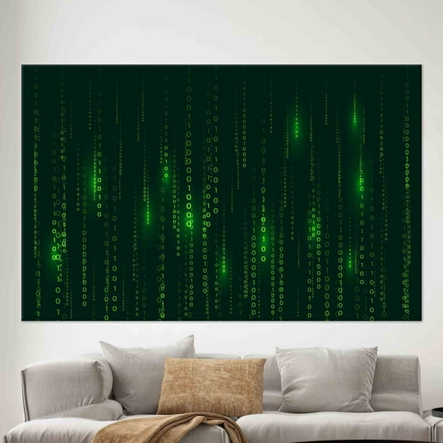 Personalized Binary Code Canvas Gift Featuring Modern Print Ideal For Software Enthusiasts And Computer Science Lovers As Matrix Code Wall Art