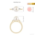 thumbnail image 5 of Angara South Sea Cultured Pearl Three Stone Ring with Diamonds in 14K Yellow Gold for Women | June Birthstone Jewelry for Her, 5 of 8