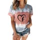 thumbnail image 1 of Mujeres Casual Cuello Redondo Manga Corta Estampado Jersey Blusa Camiseta Tops Sueltos OAVQHLG3B Store  lin121212, 1 of 4