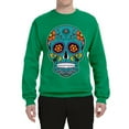 thumbnail image 2 of Wild Bobby Day Of The Dead Sugar Skull Pop Culture Unisex Crewneck Graphic Sweatshirt, Kelly, XX-Large, 2 of 5