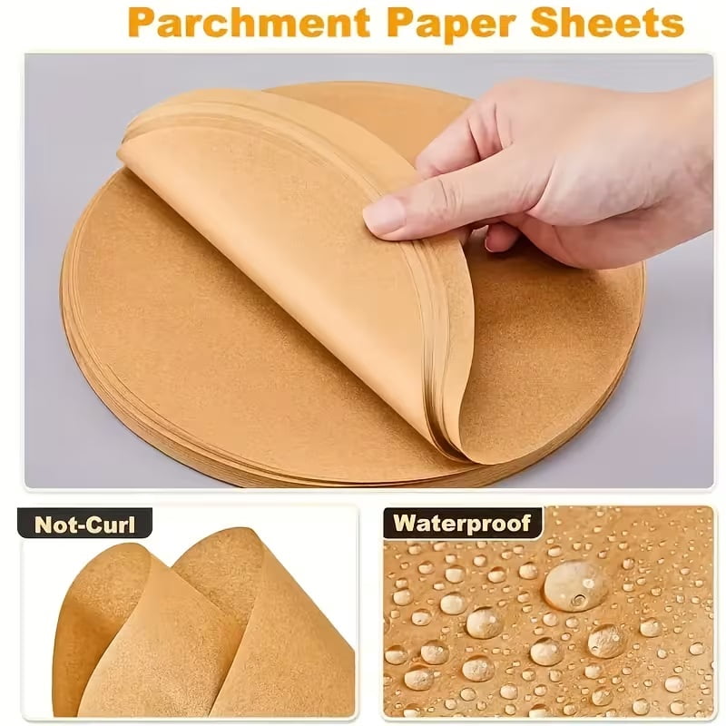 100pcs 9-Inch Heavy-Duty Cake Baking Liners for Air Fryers, Cakes, Pizzas, and Baking Sheets