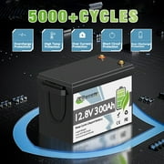 2PACK 12V 300Ah LiFePO4 Lithium Battery,TCBWORTH for RV,Solar,Marine,Caming,Home Energy Storage,off Grid,Built in 200A BMS,15000+ Deep Cycles