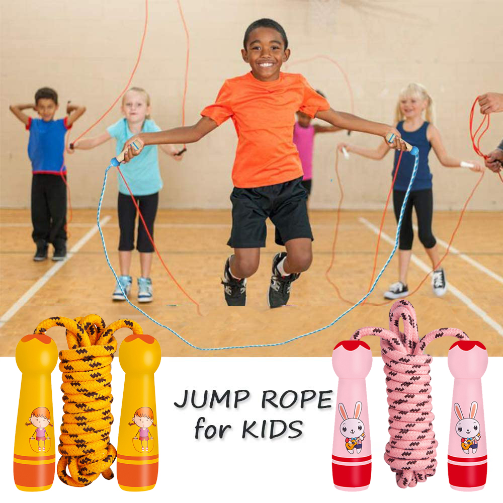 Sport Enfant KLKIT Corde à Sauter, Corde à Sauter Réglable En Coton Avec Poignée En Corde A Sauter Sport Enfant