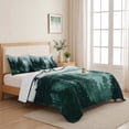 thumbnail image 5 of Quilts Twin XL Size Bedding Set, Dark Green Forest Lightweight Quilted Comforter, Nature Foggy Mountain Pine Tree Soft Reversible Bedspread Coverlet with Pillow Covers for All Season, 68" x 98", 5 of 9
