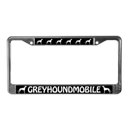 CafePress - Greyhoundmobile License Plate Frame - Chrome License Plate Frame, License Tag Holder