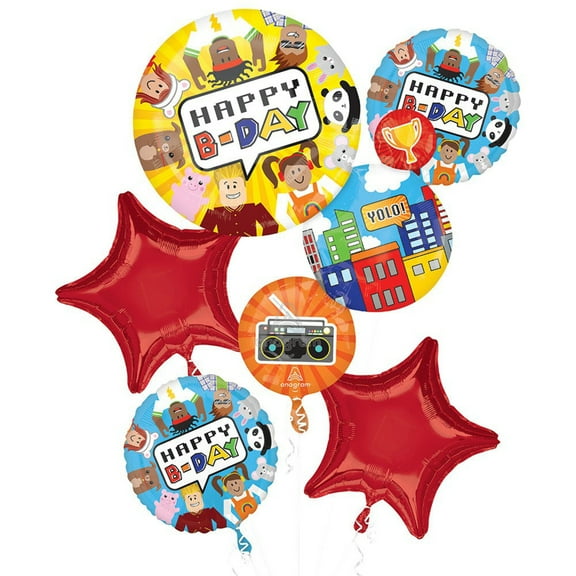 Party Town Balloon Bouquet (5 Pieces) - Party Supplies Decoration