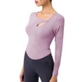 thumbnail image 5 of Women's Long Sleeve Workout Sexy Hollow Skinny Tops Sports Running Shirts Sun Protection Moisture Wicking UPF 50+ T-shirt for Women Yoga Gym Jogging Pilates Shirts,Stretch Tight Activewear, 5 of 7