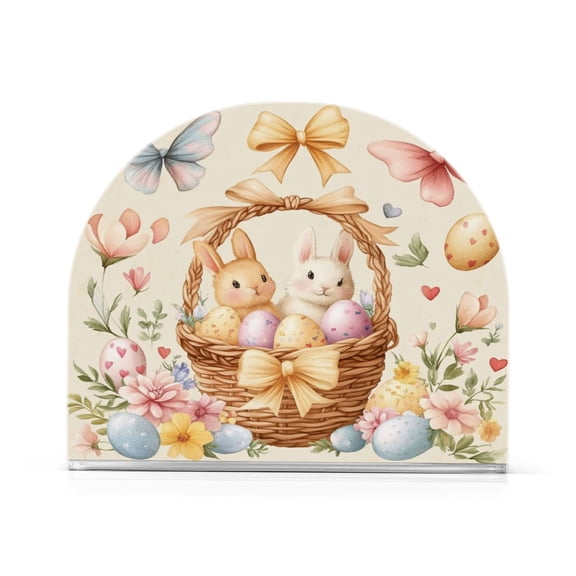 Standing Dining Table Napkin Holder, Napkin Holder for Table Kitchen Acrylic Paper Tissue Organization, Watercolor Easter Clipart