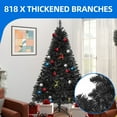 thumbnail image 4 of Dextrus 6ft Spruce Artificial Christmas Tree, Halloween Black Christmas Pine Tree with 818 Branch Tips, Foldable Base & Metal Hinges, for Home, Office and Party Decor, 4 of 9
