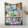 thumbnail image 3 of Custom Photo Collage Blanket for Family, Customized Bed Blanket with 10 Pictures & Text for Best Friends Kids Personalized Your Own Photos on Throw Blanket for Birthday Memorial Gifts, 3 of 6