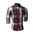 thumbnail image 5 of Liacowi Men's Cual Lapel Collar Shirt Plaid Print Button-Down Long Sleeve Simple Tops for Spring Summer, 5 of 8