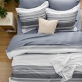 Cozy Comfort Bed in a Bag Queen 7 Pieces - Striped Beddding Sets, Queen Comforter Sets with Comforter, Fitted Sheet, Flat Sheet, Pillowcase & Shams