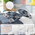 thumbnail image 2 of 3 Piece Navy Blue Plaid Duvet Cover Set California King,Microfiber Comforter/Quilt Cover with Corner Ties and 2 Pillowcases,Vintage Farmhouse Animals Tree All Season Soft Bedding with Zipper Closure, 2 of 8