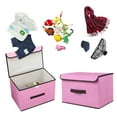thumbnail image 3 of Pink: Large - Storage Box Foldable Clothes and Miscellaneous Portable Dust-Proof Storage Box with Cover Folding Storage Box (Large) Organizers and Storage, Storage Box Foldable Clothing, by Meiiso, 3 of 6