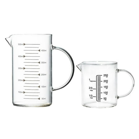 

2pack Glass Measuring Juice Mug Household Gadget Microwave