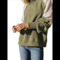 thumbnail image 2 of Suéter Informal de Larga con Cuello Alto y Mangas Farol en Contraste para Mujer. Albaricoque Verde L, 2 of 9