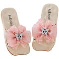 thumbnail image 5 of Girls Summer Flat Slip On Sandals Soft Pillow Slippers Open Toe Non-Slip Sole Beach Pool Vacation Daily Outdoor Footwear Gibobby,13,Pink, 5 of 8