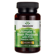Swanson Dr. Stephen Langer's Ultimate 16 Strain Probiotic with Prebiotic Fos Vegetable Capsules, 3.2 Billion Cfu, 60 Count