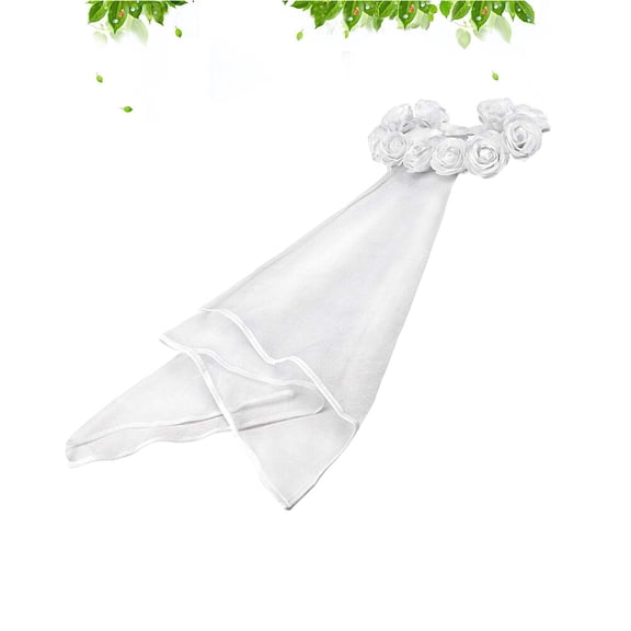 WHAMVOX  White Rose Veil Evening Party Formal Shawl Wedding Bridesmaid Woman