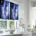 thumbnail image 2 of LALILO Kitchen Curtains and Valances Set of 3 36" Blue Space Window Treatment Tiers for Window Decor, 2 of 5