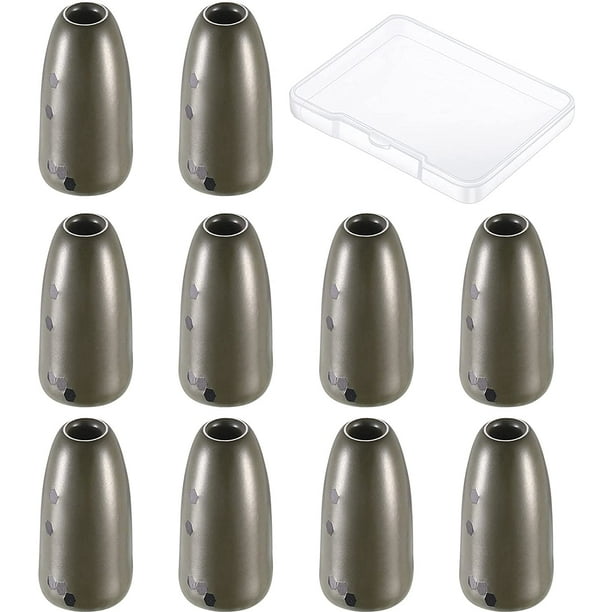 10 Pieces Tungsten Bullet Fishing Weight Tungsten Fishing Weights Flipping  Weights Fishing Weight Sinker Bullet Worm Sinkers for Bass Fishing Pitching  and Flipping 
