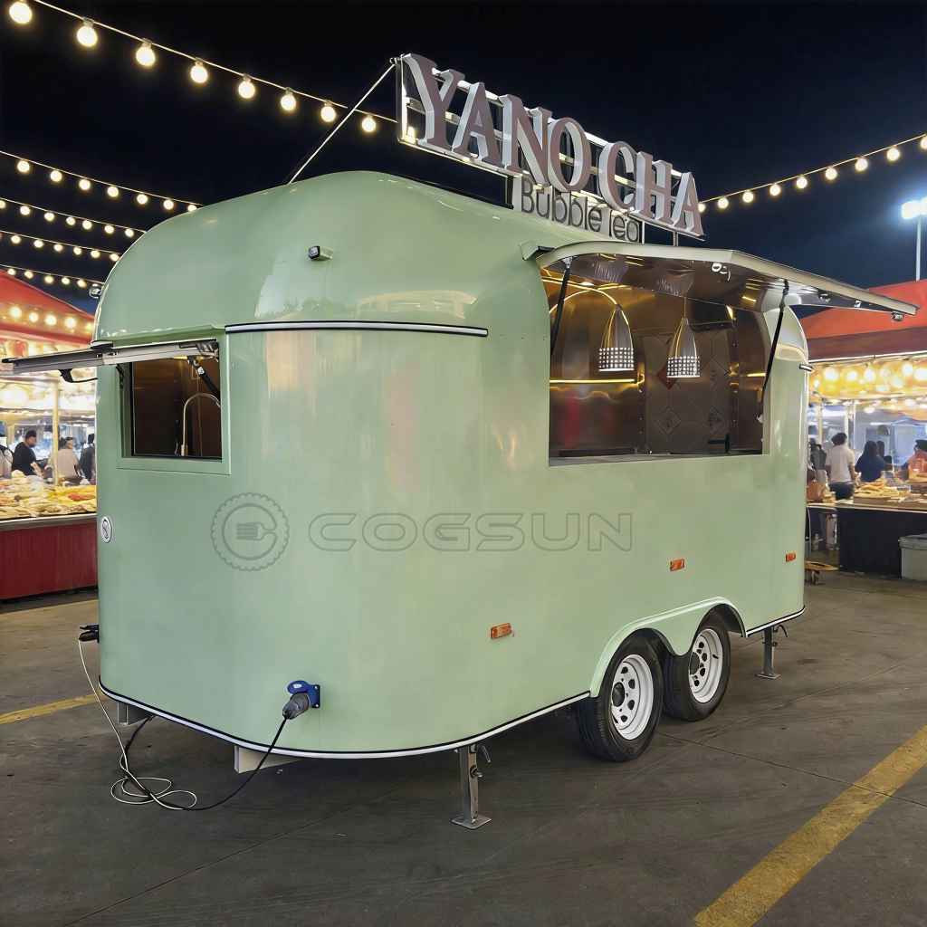COGSUN Mobile Stainless Steel Food Service Cart for Outdoor Catering, Street Food Sales and Event Food Preparation