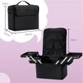 thumbnail image 3 of Stagiant Caja de Maquillaje Suave, Estuche Organizador de Maquillaje Grande, Bolsa de Tren de Uñas Profesional Estuche de Transporte Bolso de Almacenamiento de Cosméticos de Viaje para Artista, con 4, 3 of 5